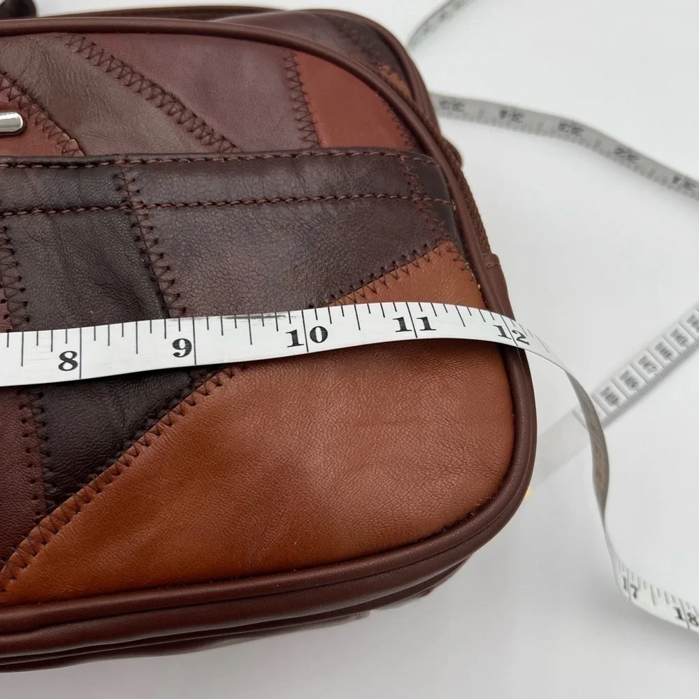 BOHO Brown Patchwork Faux Leather Shoulder Purse